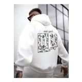 Erkek Sırt NY Baskılı Kapüşonlu Sweatshirt