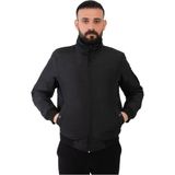 Erkek Siyah Astarlı Dik Yaka Mevsimlik Su ve Rüzgar Geçirmez Mont FM-505