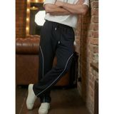 Erkek Siyah Baggy Biyeli Oversize Relaxed 4 Mevsim Eşofman Altı Bol Paça 2 Iplik Tam Kalıp - XL