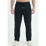 Erkek Siyah Baggy Bol Paça Oversize Relaxed 4 Mevsim Eşofman Altı Bol Paça 2 Iplik Tam Kalıp - 2XL - 0 Siyah