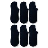 Erkek Siyah Bambu Görünmez Spor Ayakkabı Çorabı 6 Lı Paket