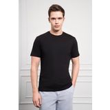 Erkek Siyah Basic Bisiklet Yaka Dynamic Fit Pamuk T-Shirt