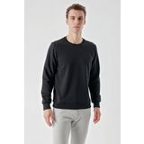 Erkek Siyah Basic Bisiklet Yaka Sweat-Shirt