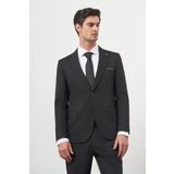 Erkek Siyah Basic Jakar Desen Slim Fit Sivri Yaka Takım Elbise