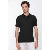 Erkek Siyah Basic Polo Yaka Dynamic Fit T-Shirt