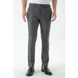 Erkek Siyah Beard Desenli Slim Fit Classic Pantolon