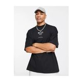 Erkek Siyah Belair Baskılı Oversize T-Shirt