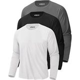 Erkek Siyah-Beyaz-Antrasit 3'lü Paket Basic Uzun Kollu Tişört Sporcu Body T-Shirt - M