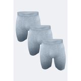 Erkek Siyah Beyaz Gri 3 Lü Paket Uzun Paçalı Modal Boxer 3m019