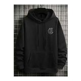 Erkek Siyah Chicago Sırt Baskılı Kapüşonlu Sweatshirt