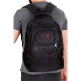 Erkek Siyah Dayanıklı Su Geçirmez Kumaş Fermuarlı Laptop Okul Spor ve Sırt Çantası (32X47CM) NEW032 - 32 x 47 cm - Siyah - Kırmızı