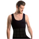 Erkek Siyah Dikişsiz Vücut Toparlayıcı Dikişsiz Korse, Siyah, 2XL