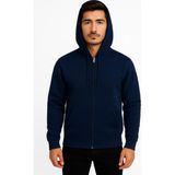 Erkek Siyah Fermuarlı Kapüşonlu SWEATSHIRT-W590 - Lacivert