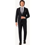 Erkek Siyah Gri Slim Fit Sivri Yaka Takım Elbise - 50 / 6 - Siyah Gri Gümüş