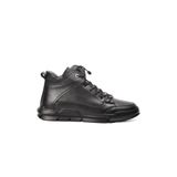 Erkek Siyah Hakiki Deri Sneaker Bot