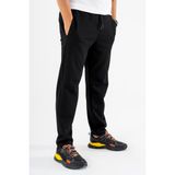 Erkek Siyah Jogger Pantolon Bağcıklı Lastikli Bel Rahat Kesim Eşofman Altı