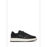 Erkek Siyah Kalın Tabanlı Desenli Deri Sneaker 26SFD603214