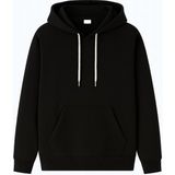 Erkek Siyah Kapüşonlu Düz Sweatshirt Basic Erkek Siyah Sweatshirt - 2XL