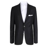 Erkek Siyah Klasik%100 Yünlü Blazer Ceket