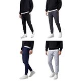 Erkek Siyah-Lacivert-Antrasit-Gri Arka Cep Etiket Detaylı Paça Lastikli Regular Fit 4'Lü Eşofman Altı (M)