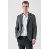 Erkek Siyah Örme Slim Fit Torba Cep Mono Yaka Spor Ceket