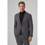 Erkek Siyah Poliviskon Trend Desenli Dynamic Fit Mono Yaka Ceket