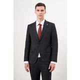 Erkek Siyah Poliviskon Trend Desenli Slim Fit Sivri Yaka Takım Elbise