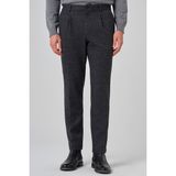 Erkek Siyah Polyester Trend Desenli Slim Fit Pantolon
