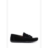 Erkek Siyah Püsküllü Süet Deri Loafer 26SFD754610