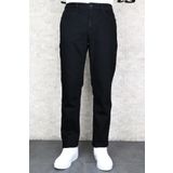 Erkek Siyah Regular Boru Paça Fit Esnek Likralı Denim Jeans Kot Pantolon YENİHLTHE001973