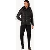 Erkek Siyah Regular Fit Kapüşonlu Kaban - 3XL