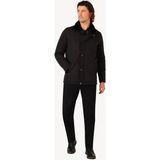 Erkek Siyah Regular Fit Yakası Kürklü Kaban - 2XL