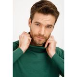 Erkek Siyah Renk Tam Balıkçı Yaka Regular Fit Tüylenme Yapmayan Triko Kazak - Benetton - XL