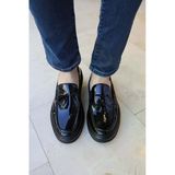 Erkek Siyah Rugan Püskül Detaylı Loafer Ayakkabı - 127 - Rst Loafer-X