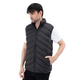 Erkek Siyah Şişme Yelek Su Geçirmez Çapraz Kesim Mevsimlik 2XL