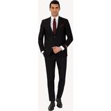 Erkek Siyah Slim Fit %100 Yün Takım Elbise - 46 / 6 - 6 Drop