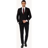Erkek Siyah Slim Fit %100 Yün Takım Elbise - 56 / 6 - 6 Drop