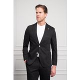 Erkek Siyah Slim Fit Dar Kesim Mono Yaka Örme Takım Elbise