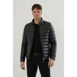 Erkek Siyah Slim Fit Içi Kalın Kürklü Su Itici Şişme Deri Ceket & Mont - 2XL