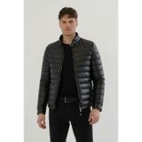 Erkek Siyah Slim Fit İçi Kalın Kürklü Su İtici Şişme Deri Ceket & Mont