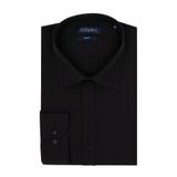 Erkek Siyah Slim Fit Pamuklu Uzun Kollu Gömlek