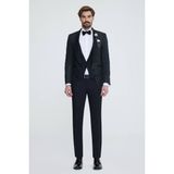 Erkek Siyah Slim Fit Şal Yaka Yelekli Damatlık - 48 / 6