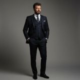 Erkek Siyah Slim Fit Takım Elbise, 46 Beden İLAYDA EMİR