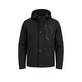 Erkek Siyah Softshell Kapüşonlu İç Cepli Su Ve Rüzgar Geçirmez Mevsimlik&Yazlık Mont