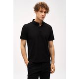 ERKEK SİYAH STANDART POLO YAKA DÜĞMELİ TİŞÖRT