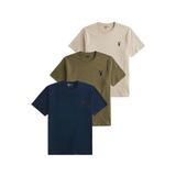 Erkek Siyah Tişört%100 Pamuk Süprem Basic Tişört Bisiklet Yaka Nakışlı T-shirt ERKEK-3LÜ