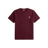 Erkek Siyah Tişört%100 Pamuk Süprem Basic Tişört Bisiklet Yaka Nakışlı T-shirt ERKEK-NAKIŞLI (Bordo, M)