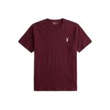 Erkek Siyah Tişört%100 Pamuk Süprem Basic Tişört Bisiklet Yaka Nakışlı T-shirt ERKEK-NAKIŞLI (Bordo, S)
