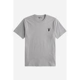 Erkek Siyah Tişört%100 Pamuk Süprem Basic Tişört Bisiklet Yaka Nakışlı T-shirt ERKEK-NAKIŞLI (Gri, S)
