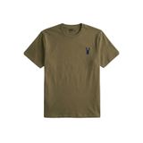 Erkek Siyah Tişört%100 Pamuk Süprem Basic Tişört Bisiklet Yaka Nakışlı T-shirt ERKEK-NAKIŞLI (Haki, S)